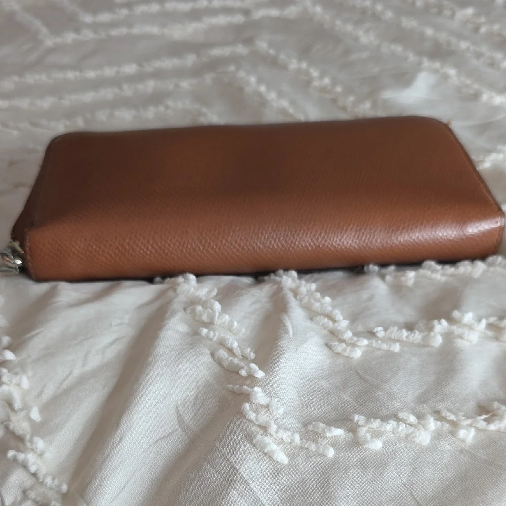 Coach Saddle Brown Leather Accordion Zip Wallet Purse Quiet Luxury Coachcore